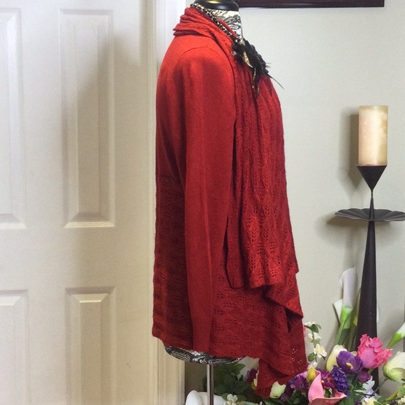 GUC Carolyn Taylor Red Open Cardigan, PXL - Picture 2 of 7